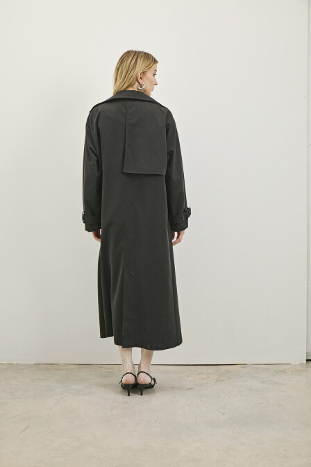 Fayette Black Trench Coat - 7