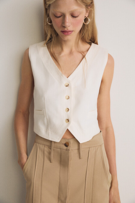 Fitted Crop Vest - 3