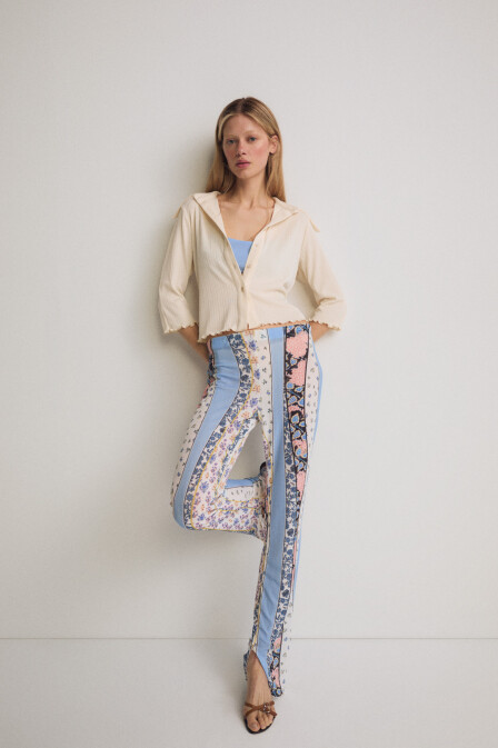 Floral Patterned Knitted Trousers - 3