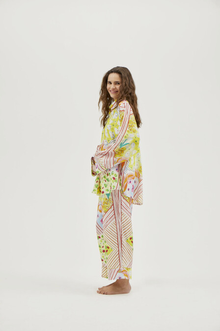 Floral Patterned Pajama Set - 6