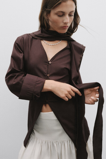 Frida Shawl Detailed Shirt - 2
