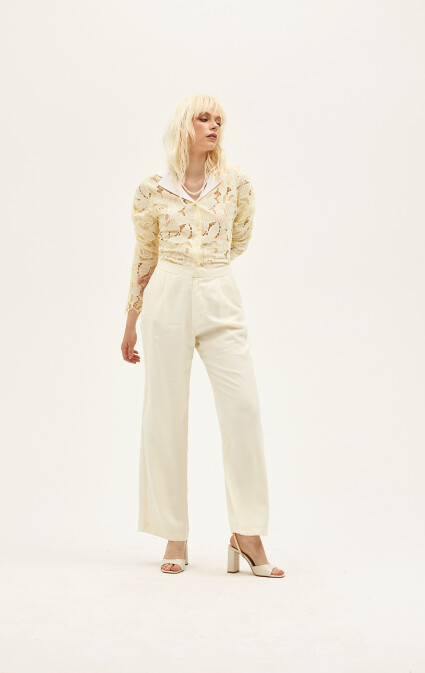 Gina Modal Ecru Pants - 4