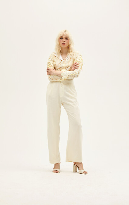 Gina Modal Ecru Pants - 6