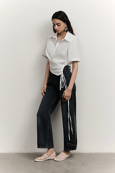 Hazel Ruffled Shirt - Pilea