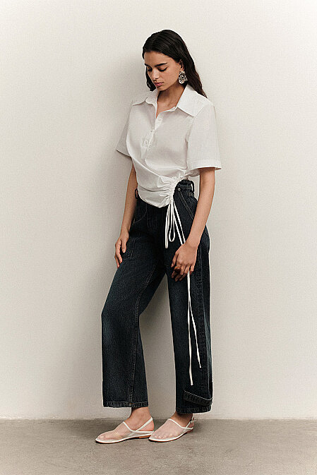 Hazel Ruffled Shirt - Pilea