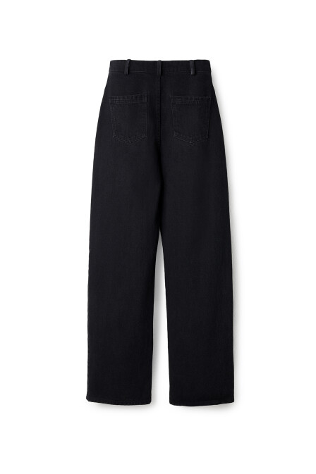 High Waist Anthracite Denim Trousers - 7