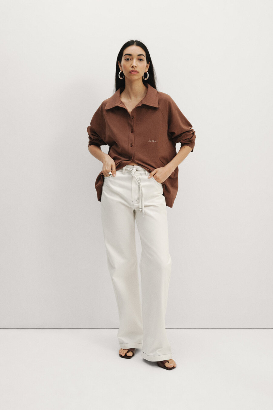 İnce Kemerli Gabardin Pantolon - 1