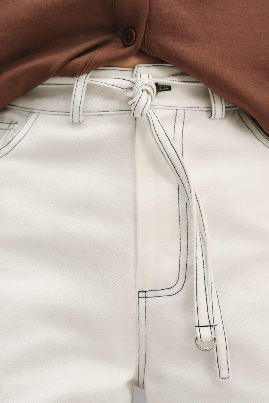 İnce Kemerli Gabardin Pantolon - 5