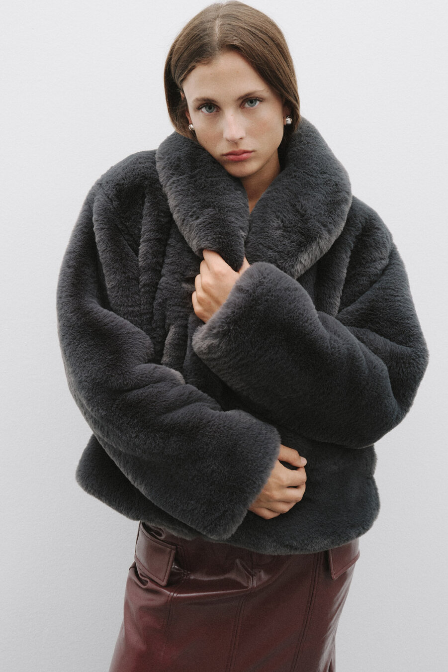 Indigo Faux Fur Jacket - 1