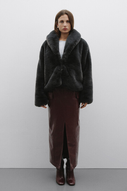 Indigo Faux Fur Jacket - 3