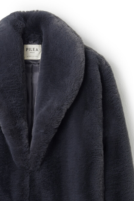 İndigo Suni Kürk Ceket - 8