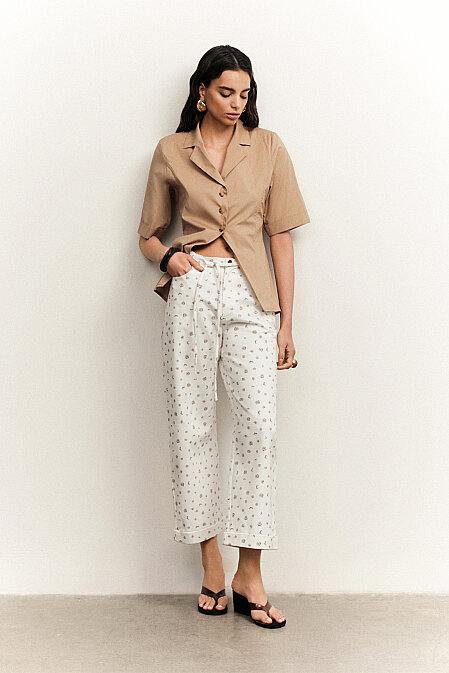 Isabel Gabardıne Floral Pants - Pilea