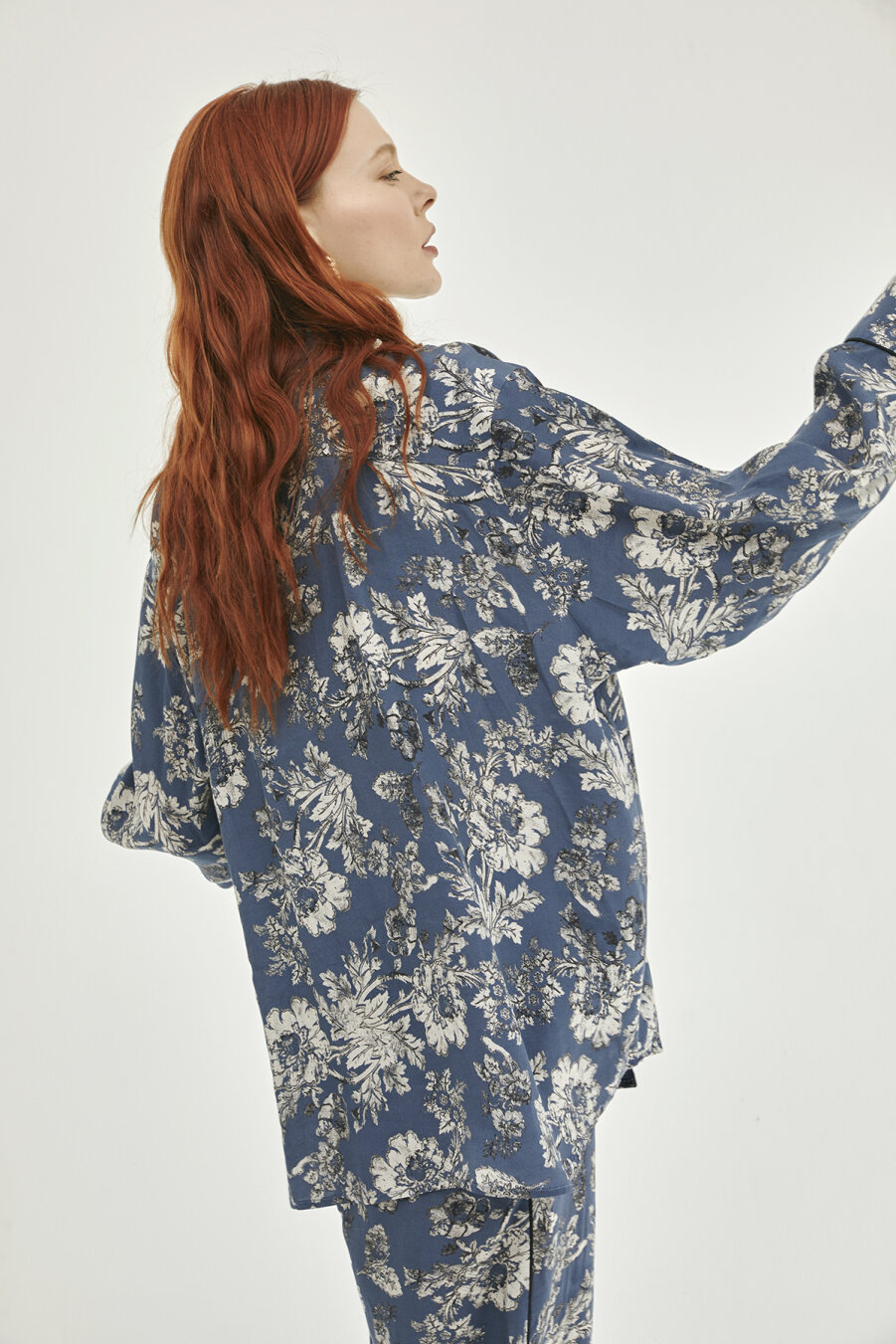 Jane Patterned Oversize Shirt - 6