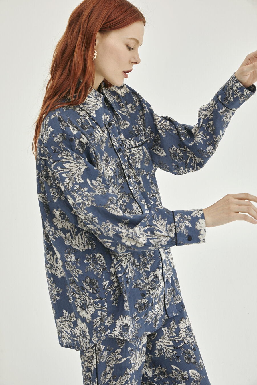 Jane Patterned Oversize Shirt - 4