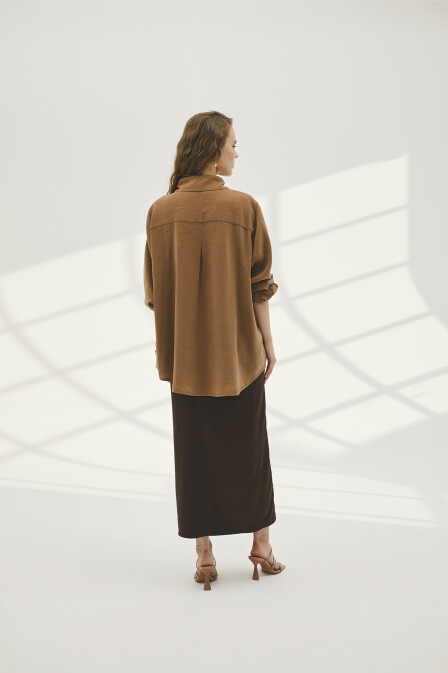 Karen Oversize Brown Shirt - 5