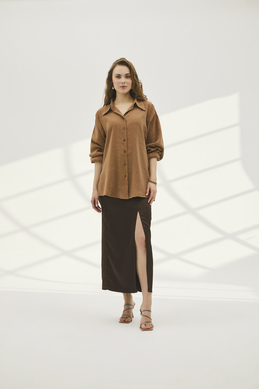 Karen Oversize Brown Shirt - 4