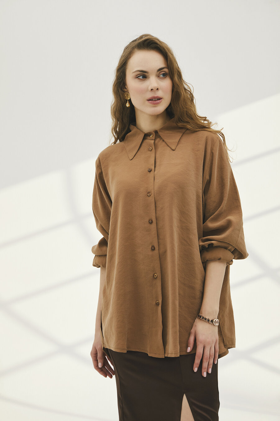 Karen Oversize Brown Shirt - 2