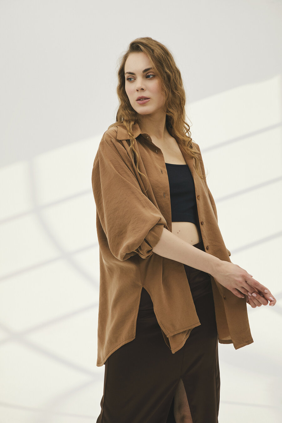 Karen Oversize Brown Shirt - 3