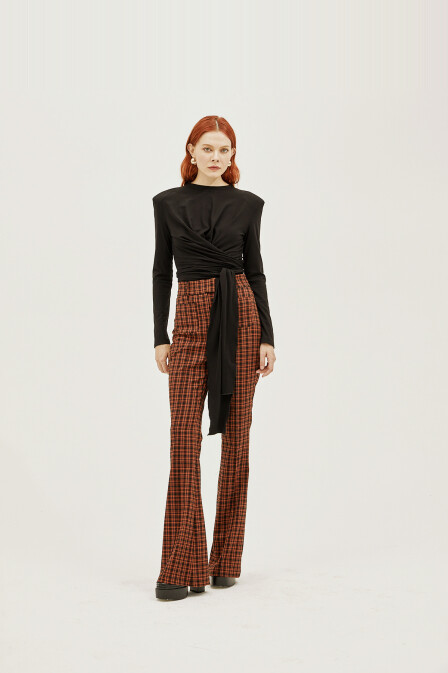 Karina Plaid Trousers - 1