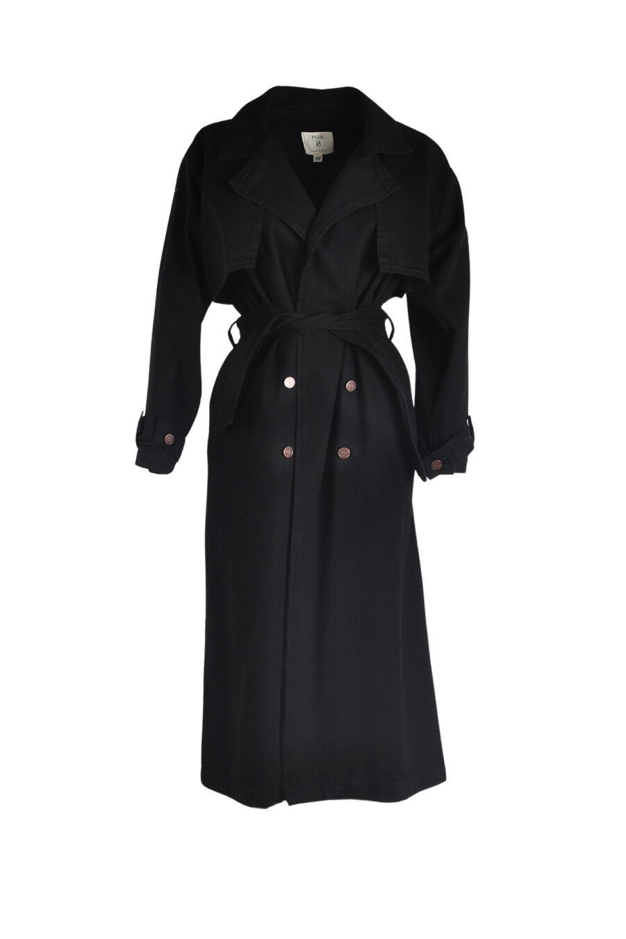 Kellie Black Denim Trench Coat - 1