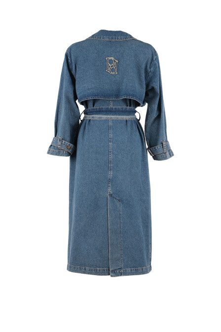 Kellie Blue Denim Trench Coat - 3