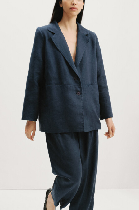 Keten Lacivert Blazer Ceket - 6