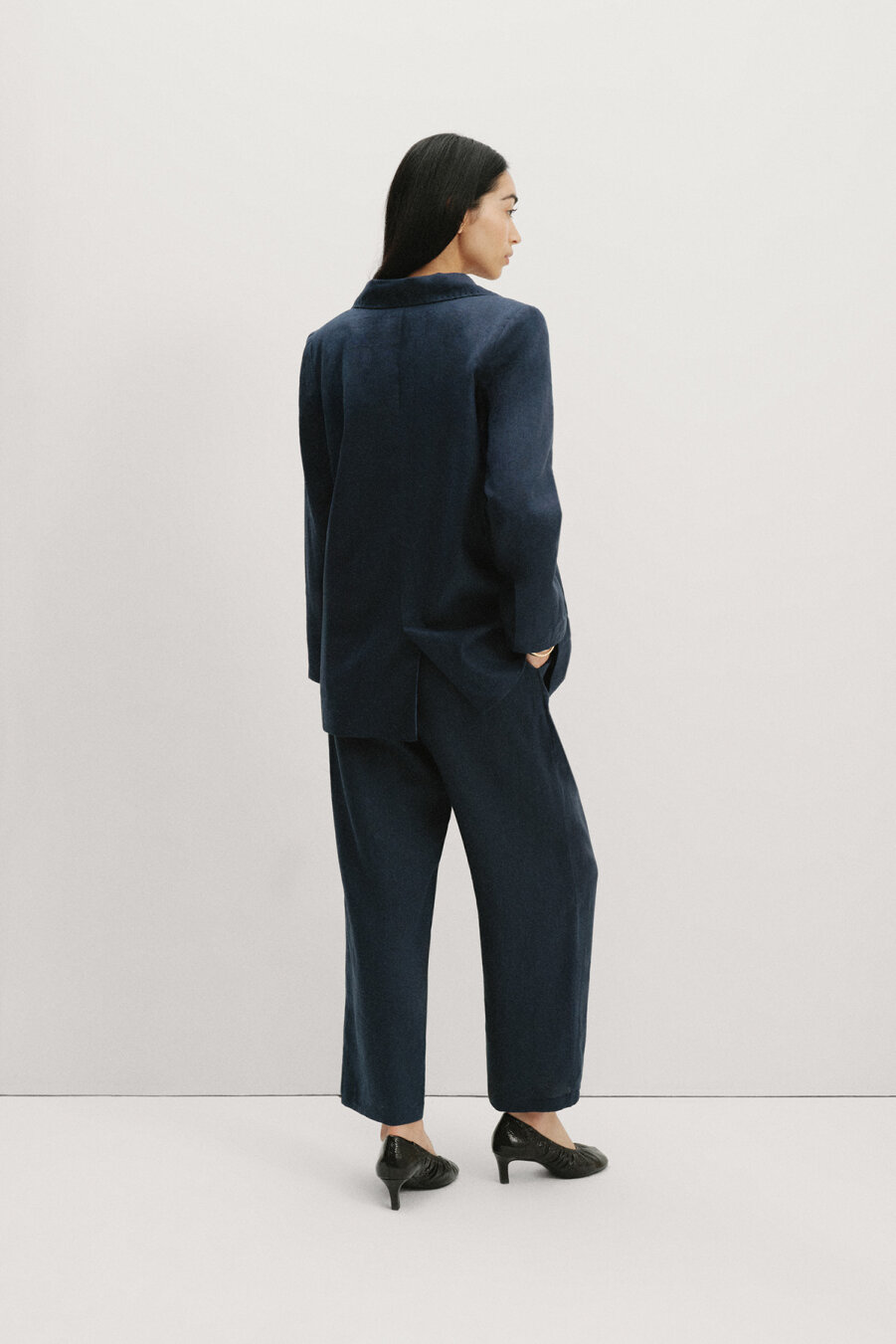 Keten Lacivert Blazer Ceket - 7