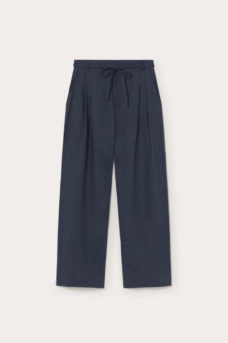 Keten Lacivert Pantolon - 4