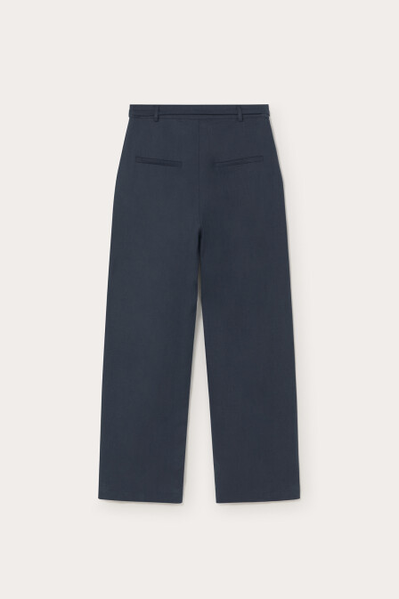 Keten Lacivert Pantolon - 5