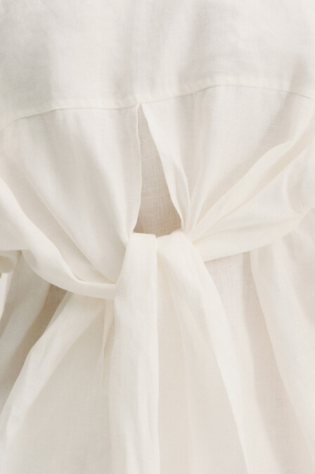 Kirell Tie Detailed Linen Shirt - 7