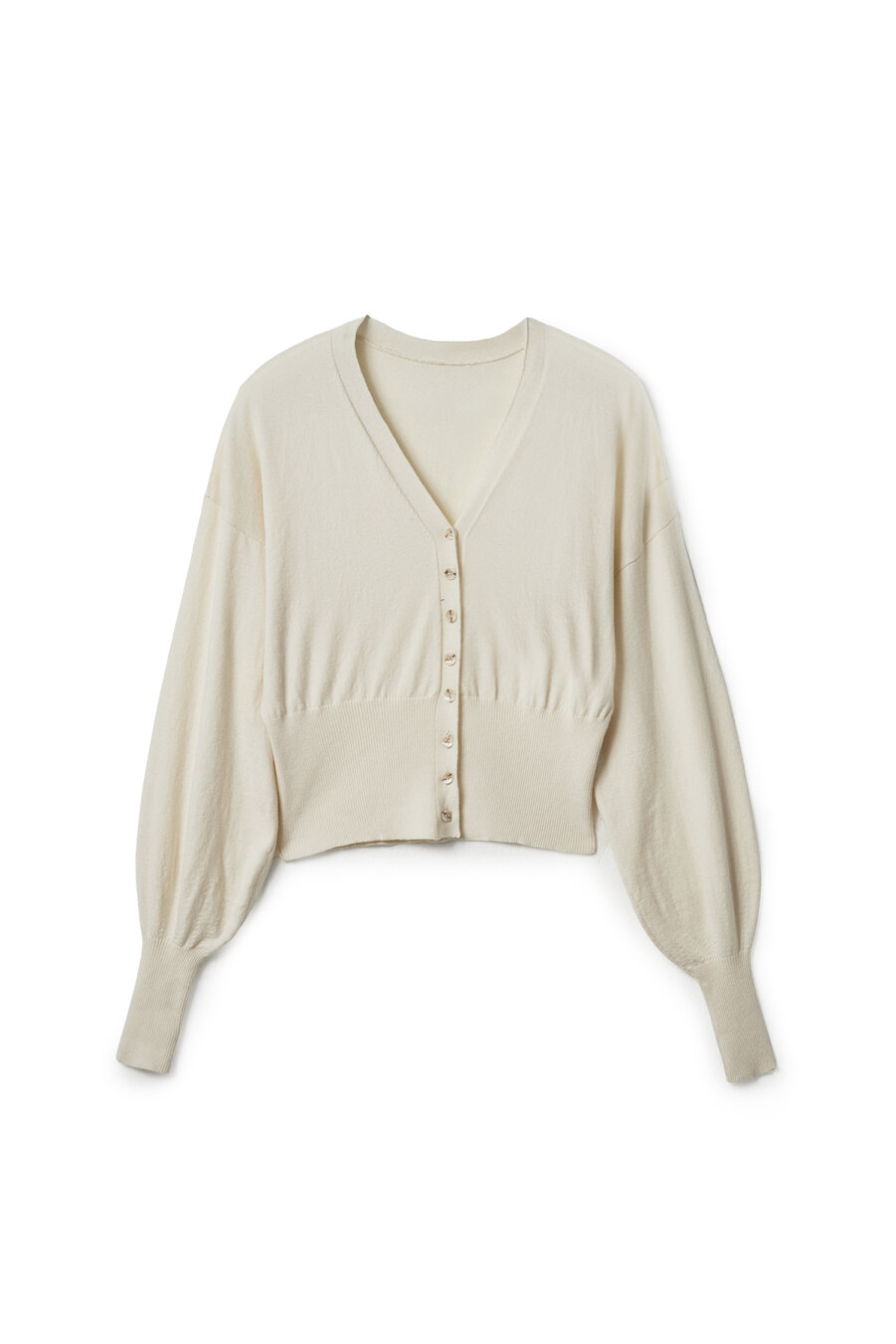 Knitted Scarf Cardigan Ecru - 7