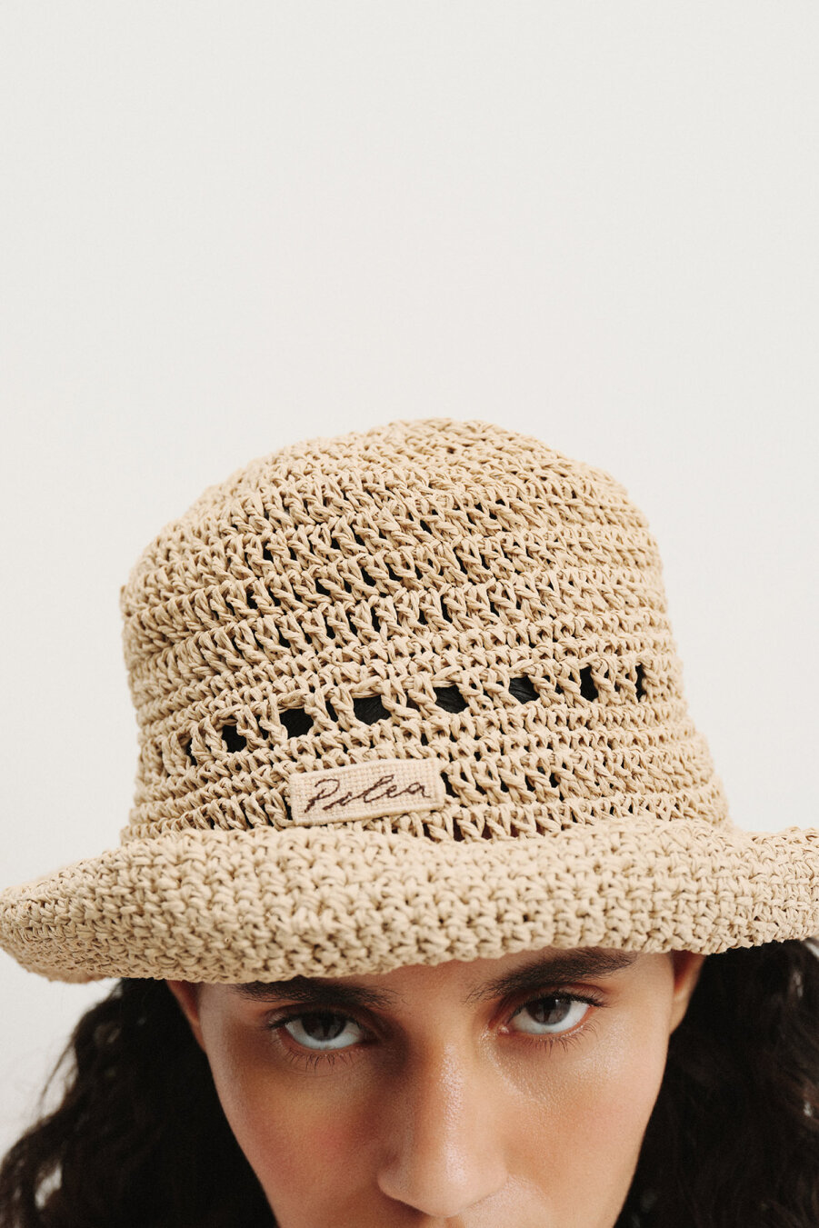 Knitted Straw Hat - 1