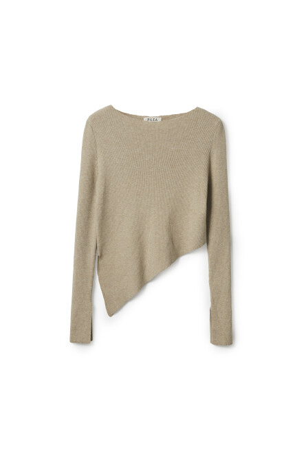 Knitwear Asymmetrical Knitted Sweater Beige - 5