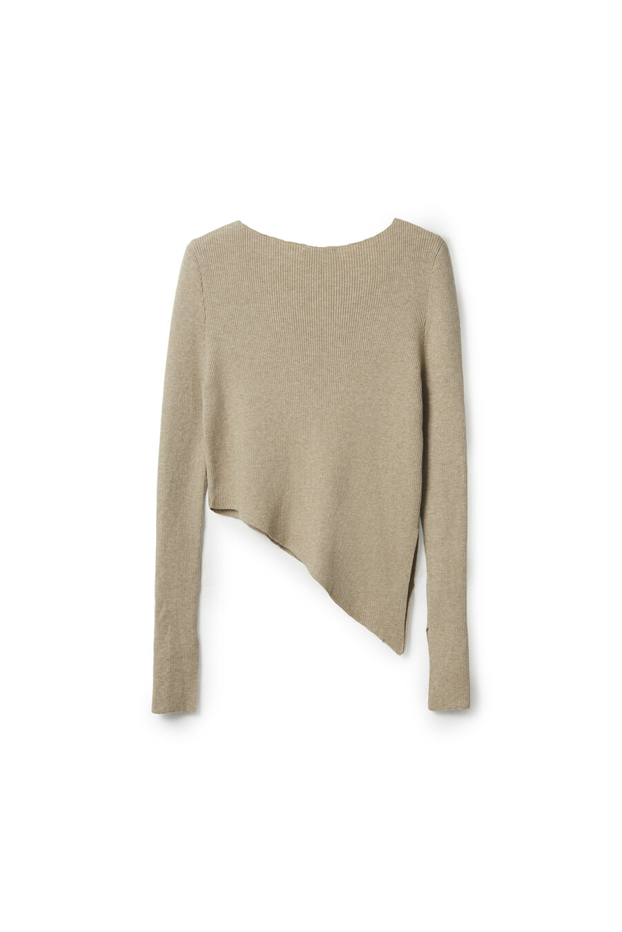 Knitwear Asymmetrical Knitted Sweater Beige - 7