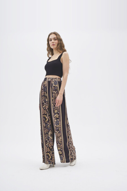 Kylie Printed Palazzo Trousers - 4