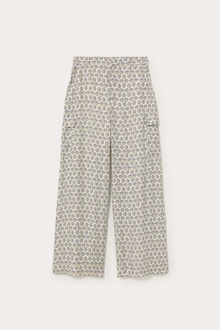 Leaf Patterned Palazzo Trousers - 2