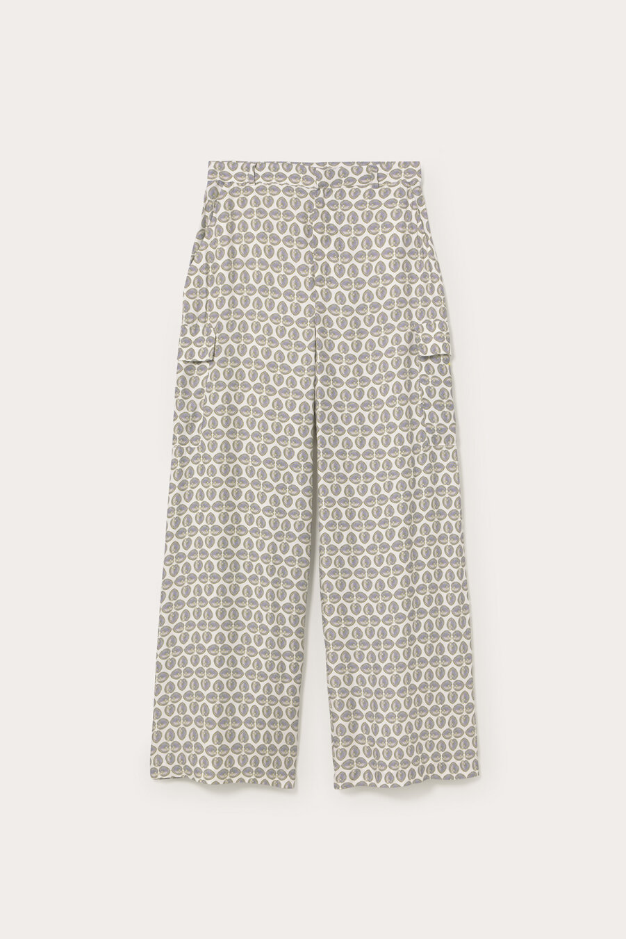 Leaf Patterned Palazzo Trousers - 2