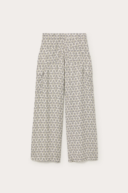 Leaf Patterned Palazzo Trousers - 3