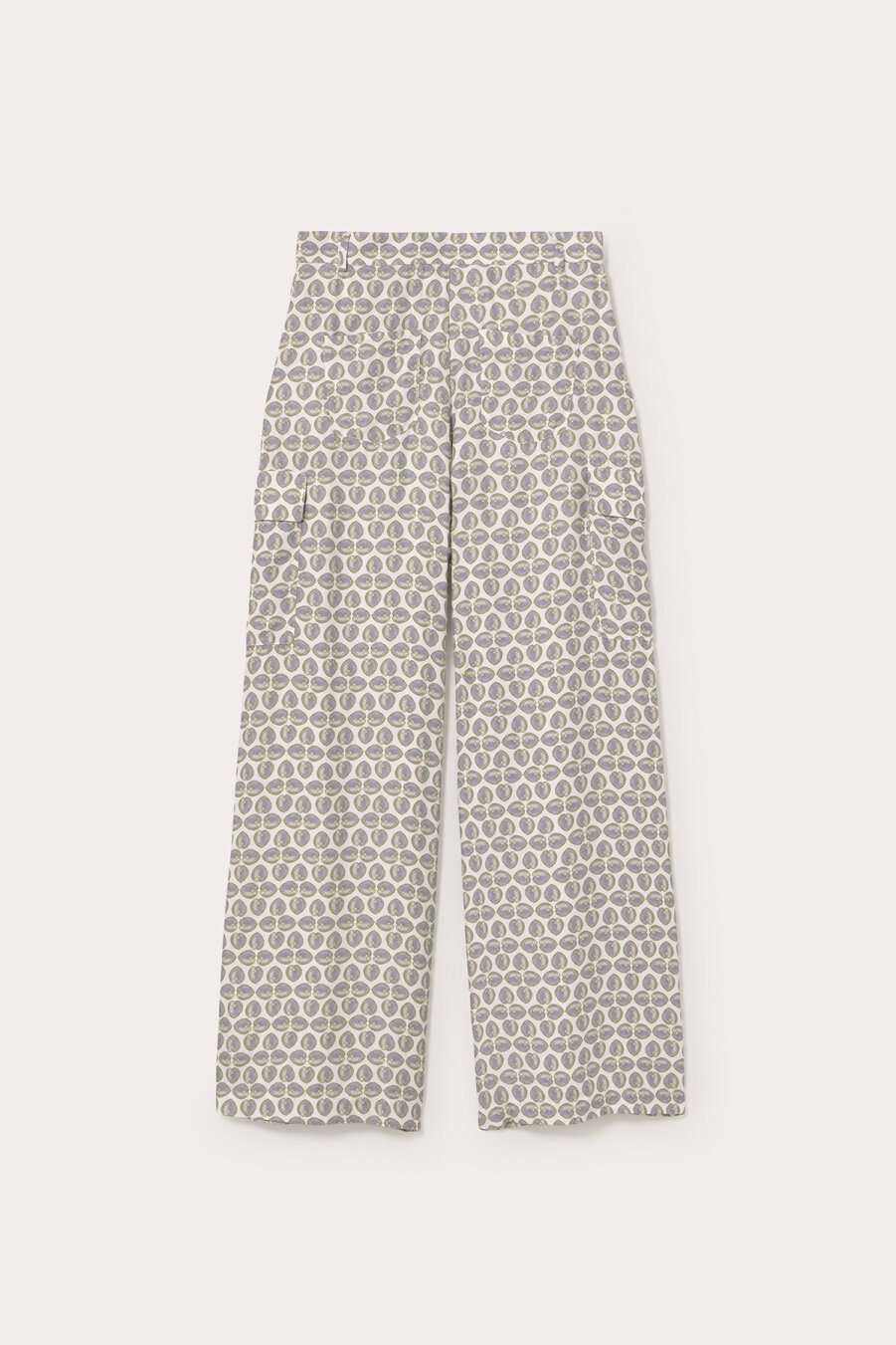 Leaf Patterned Palazzo Trousers - 3