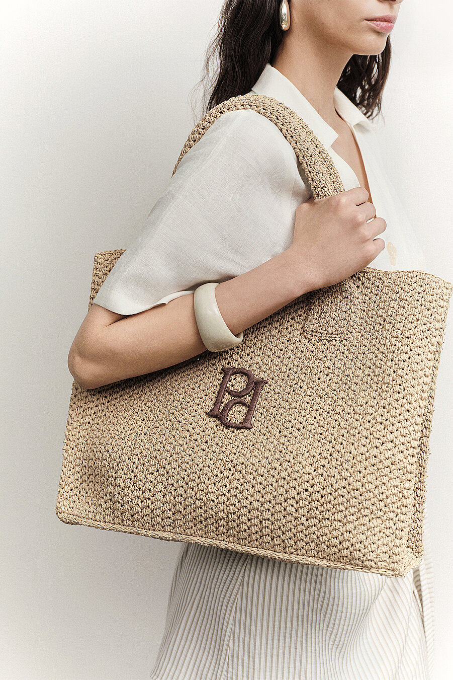 Light Beige Knitted Bag - 1