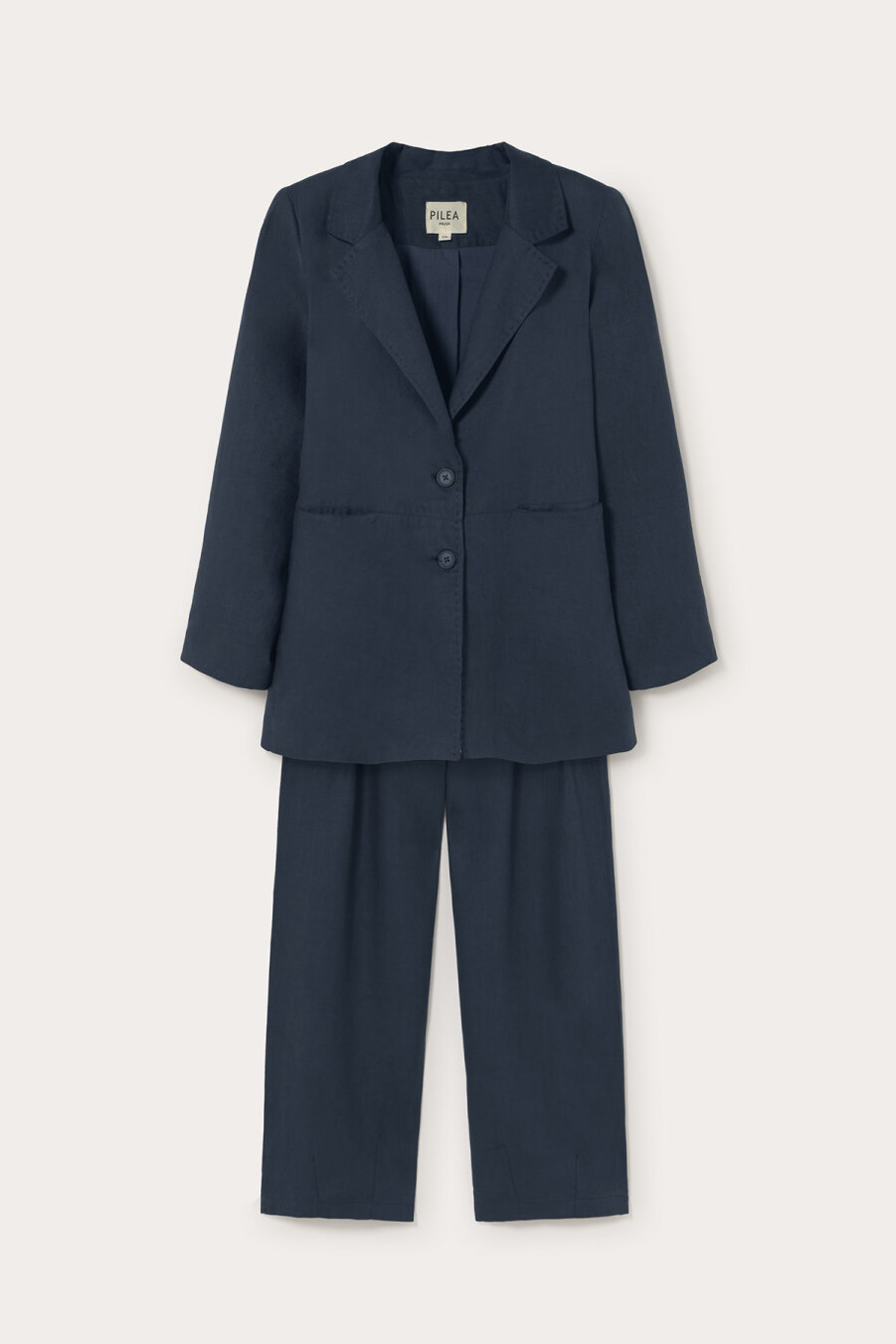 Linen Navy Blue Trousers - 2