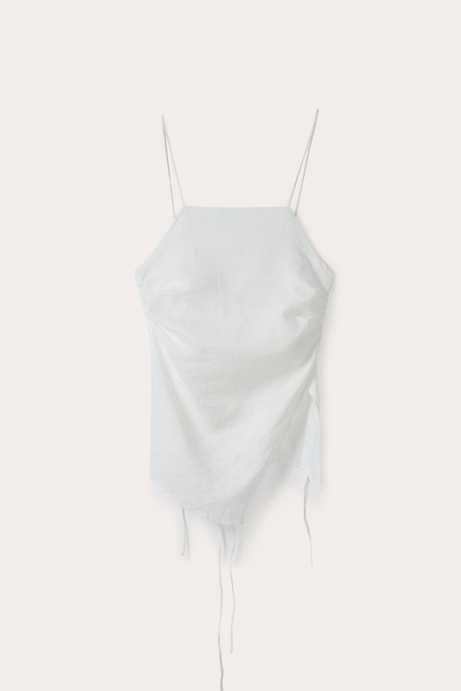 Linen Strappy Asymmetric Blouse - 4