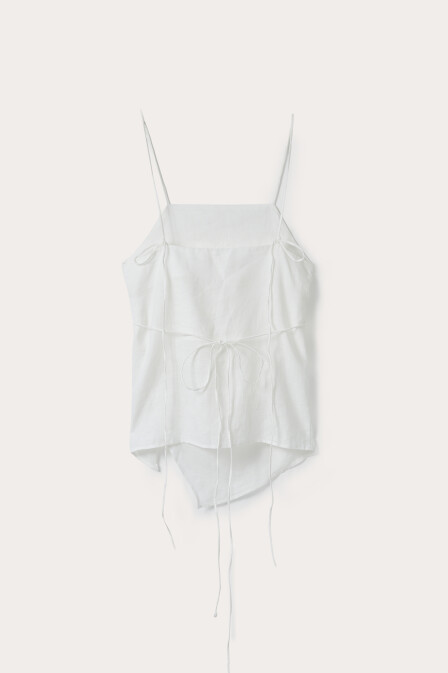 Linen Strappy Asymmetric Blouse - 5