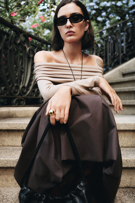 Linnea Striped Balloon Skirt - 1