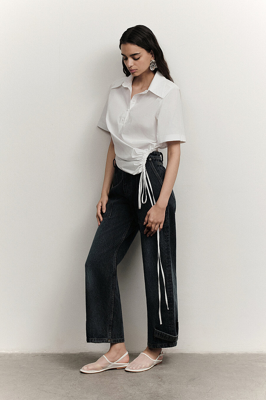 Liora Paça Detaylı Denim Pantolon - 1