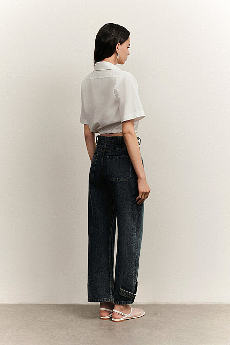 Liora Paça Detaylı Denim Pantolon - 4