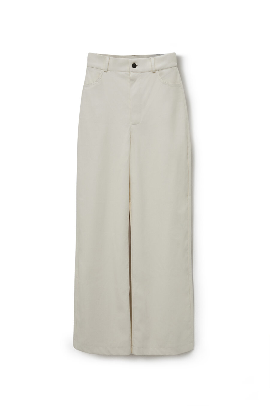 Liva Ecru Leather Trousers - 5