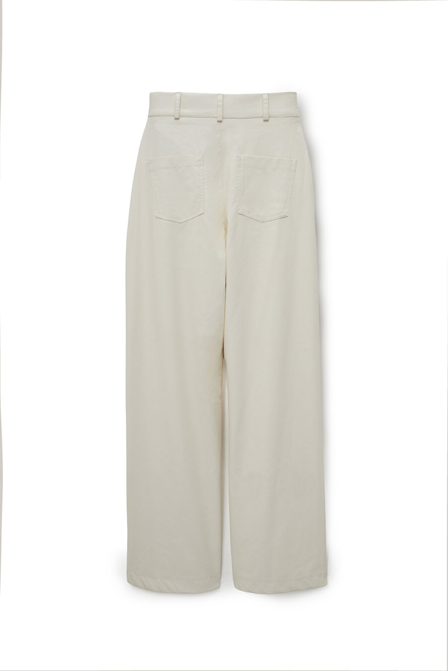 Liva Ecru Leather Trousers - 6