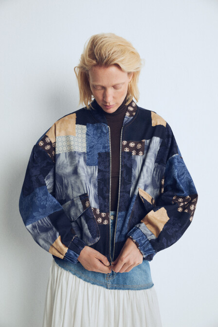 Livia Patterned Bomber Jacket - 1