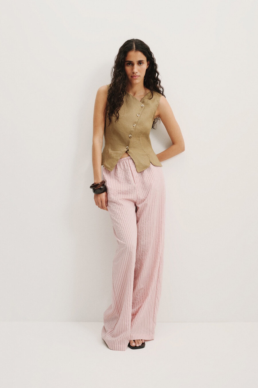Lora Linen Asymmetrical Vest - 2